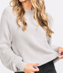 Women's Cropped Feather Knit Sweater - Image 3 - Southern Shirt