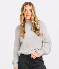 Women's Cropped Feather Knit Sweater - Image 2 - Southern Shirt
