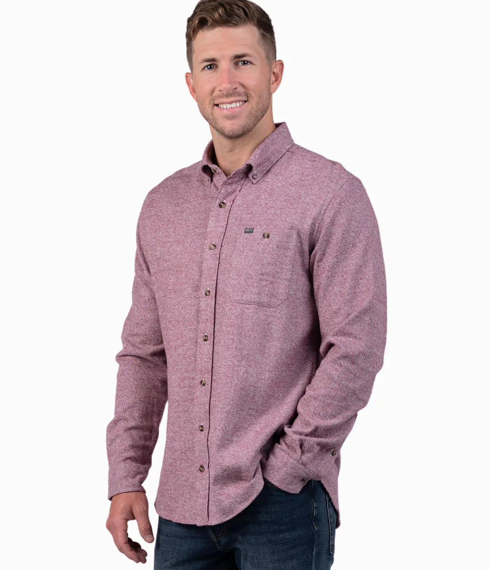 Men's Oakhill Melange Button Up Flannel Shirt - Image 1 - Southern Shirt