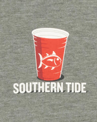Southern Tide Men's Short Sleeve SJ Rerack Heather Tee, chest pocket view.