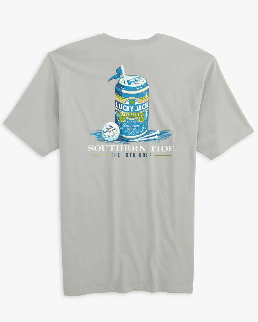 Southern Tide Men's Lucky Jacks 19th Hole Tee, full back view.