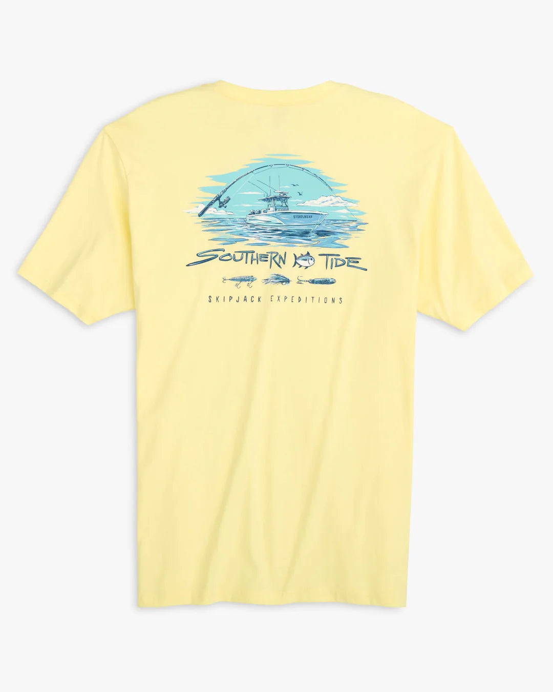Southern Tide Men's Short Sleeve Skip Jack Expeditions Tee, full back view.