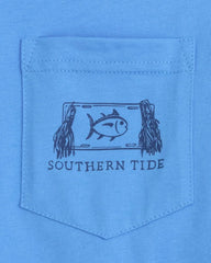 Southern Tide Men's Short Sleeve Trophy Room Tee, chest pocket view.