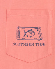 Southern Tide Men's Short Sleeve Two Wheel Tuna Tee, chest pocket.