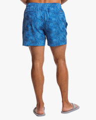 Southern Tide Men's Well Well Whale Swim Trunk, full back view.