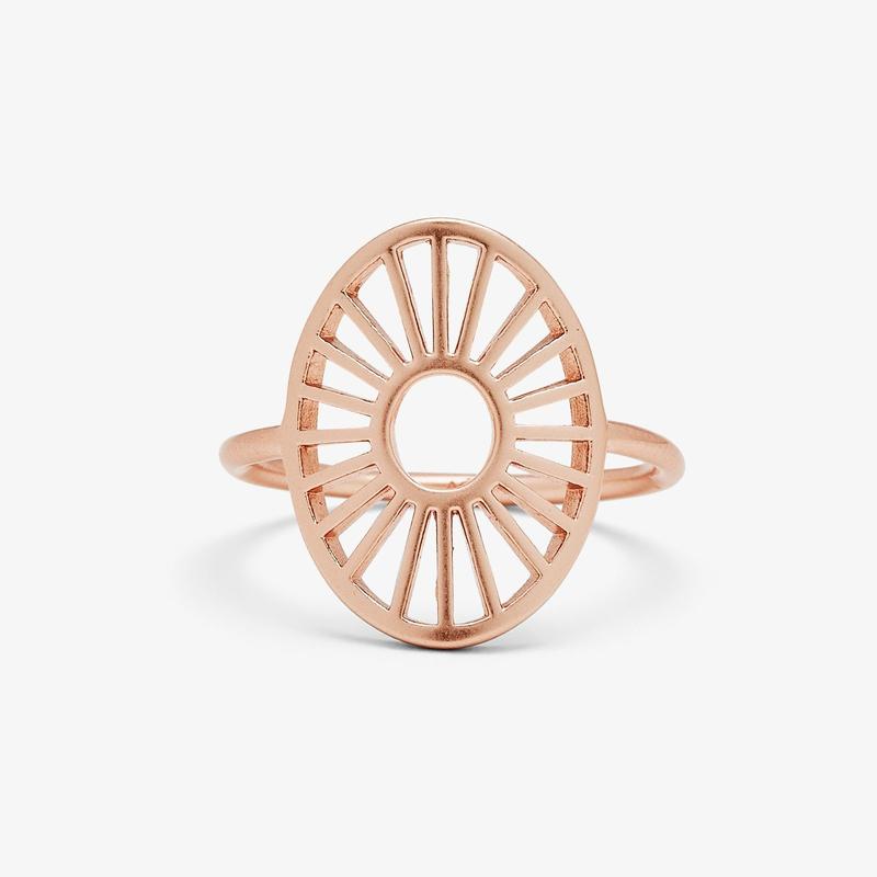 Pura Vida Sunburst Ring Rose Gold - Size 7