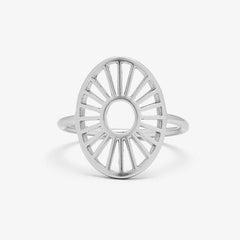 Sunburst Ring Silver Size 6
