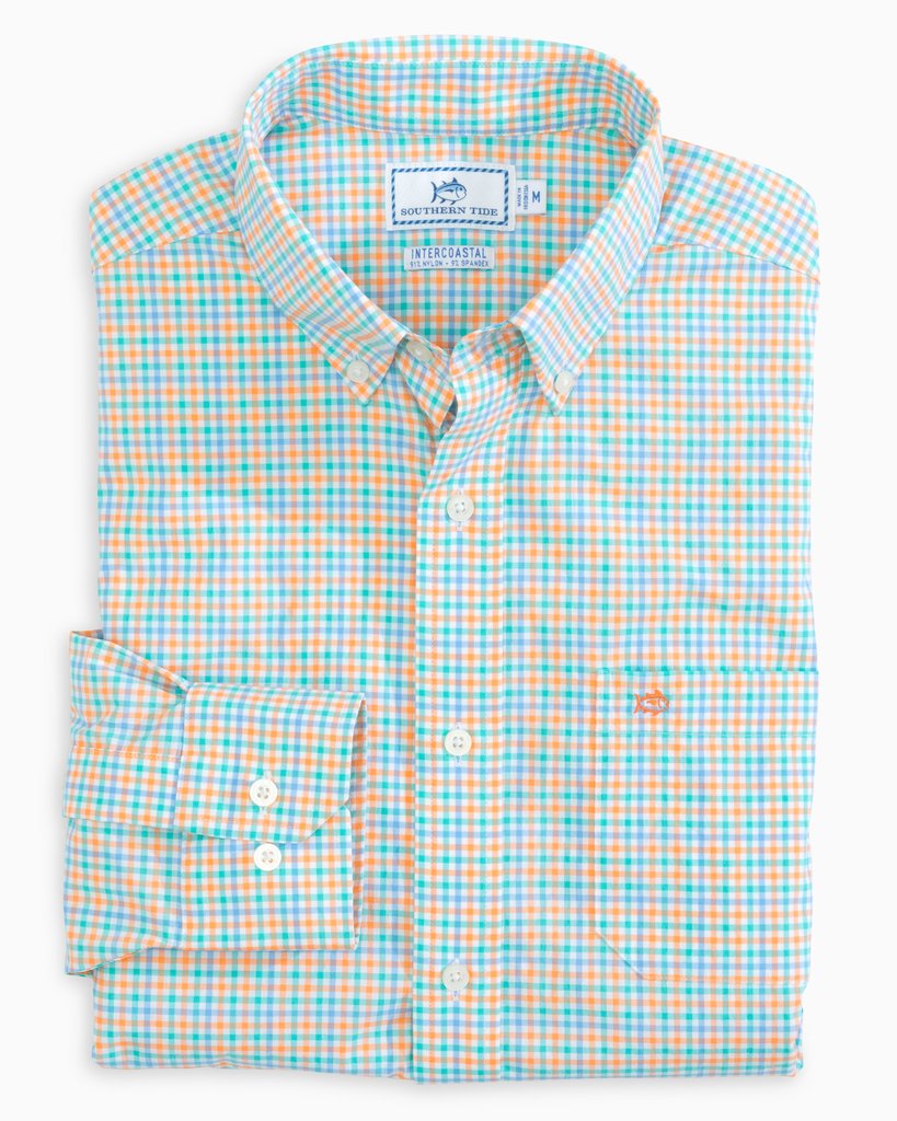 Men's Tattersall Long Sleeve Button Up Sportshirt - Image 1 - Southern Tide