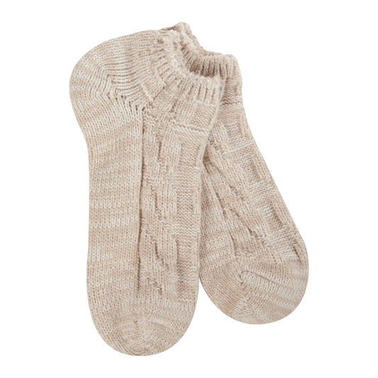 Ragg Cable Low Cut Socks | Stone 1080