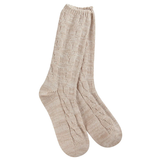 World's Softest Socks® - Ragg Cable Crew Socks | Stone 1080