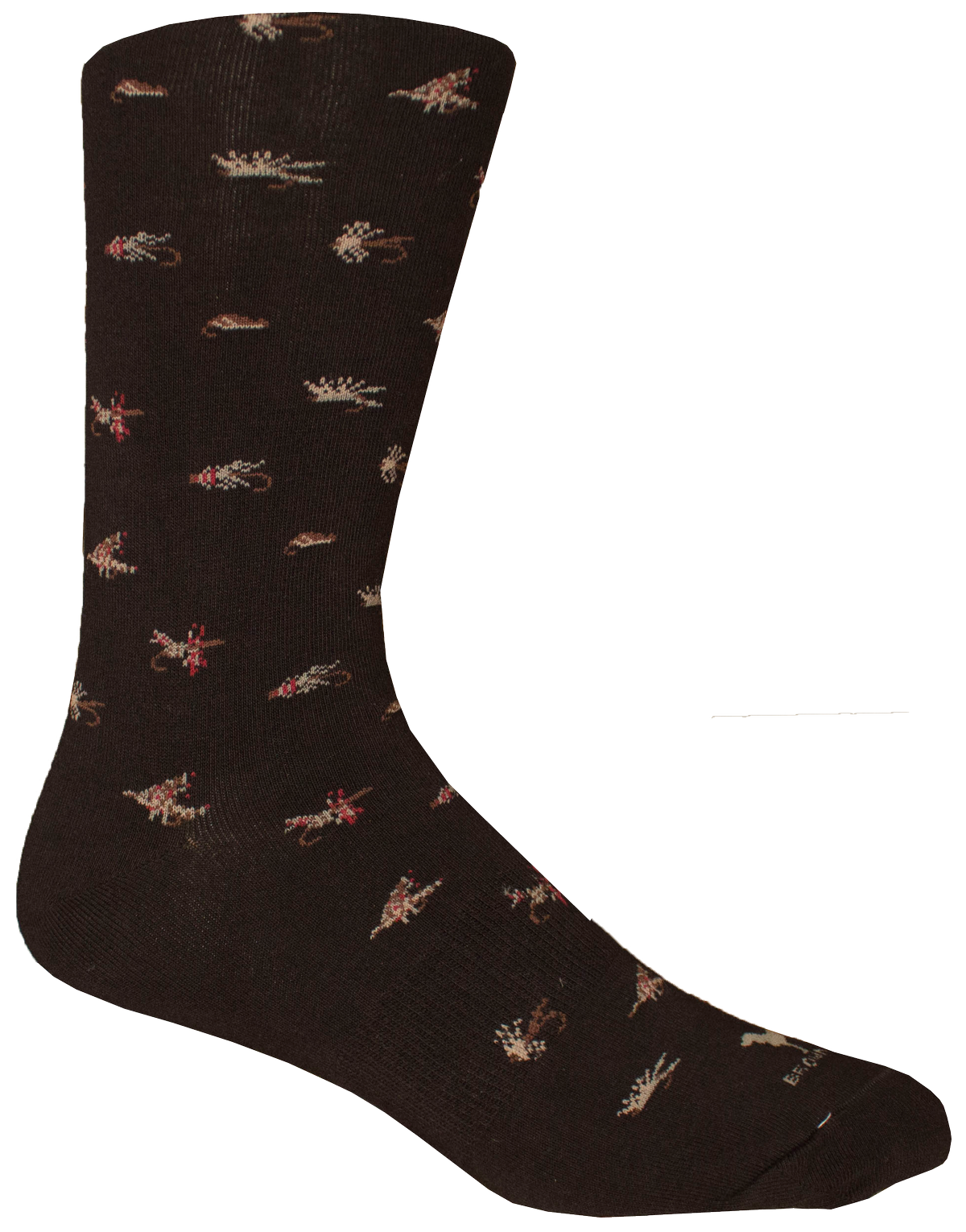 Brown fishing lure crew socks 