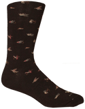 Brown fishing lure crew socks 