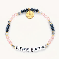 'Strength' Pink and Blue Beaded Bracelet - Little Words Project